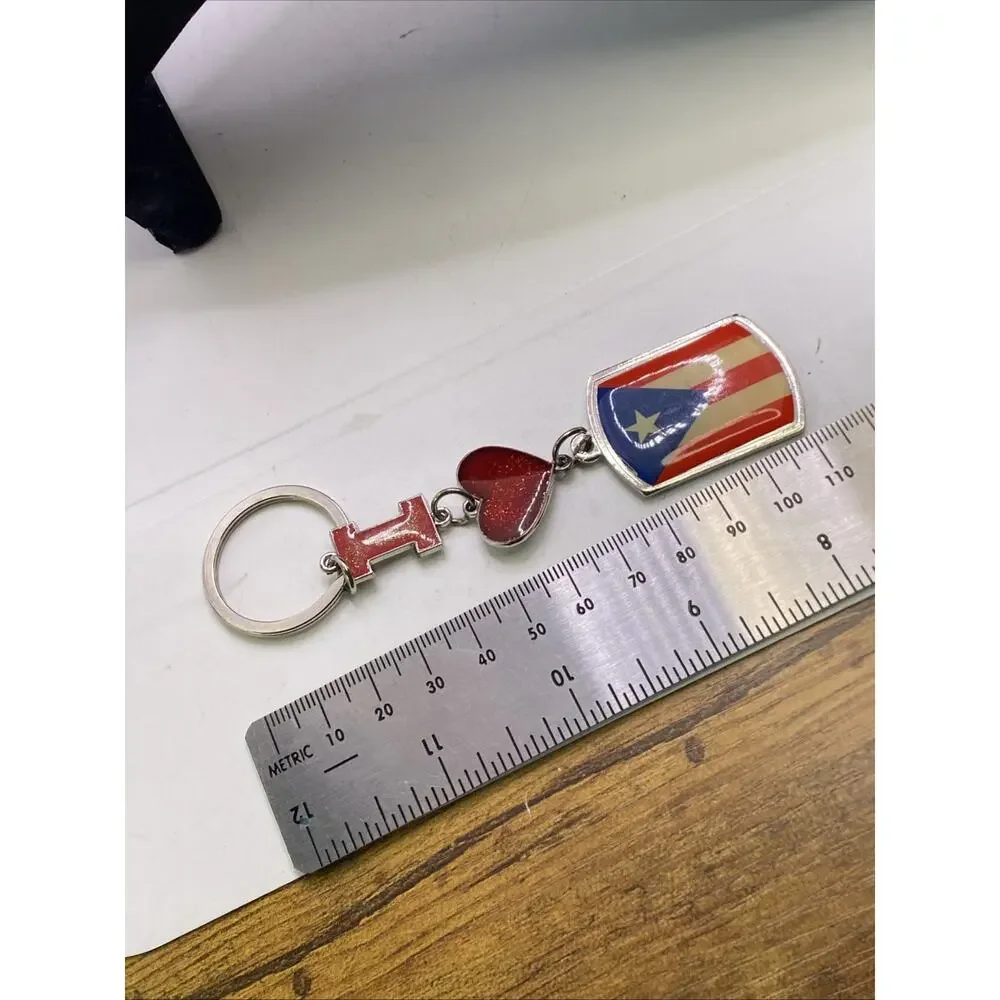 I Love Puerto Rico Vintage Keychain